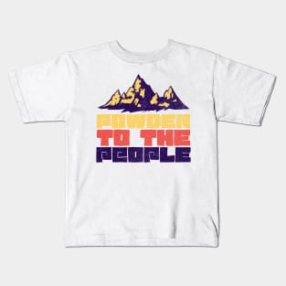 Powder to the People Skiing Retro Kids T-Shirt